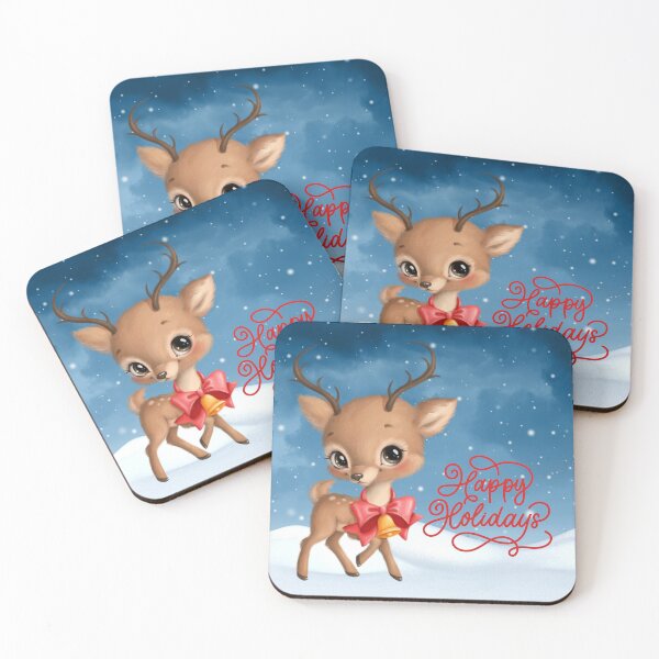 Item preview, Happy Holidays Deer designed and sold by Edenglow Prints & Peculiars.