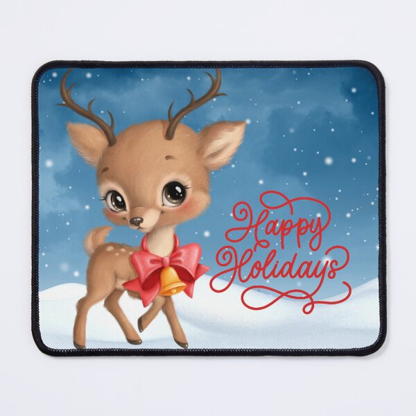 Item preview, Happy Holidays Deer designed and sold by Edenglow Prints & Peculiars.