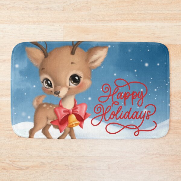 Item preview, Happy Holidays Deer designed and sold by Edenglow Prints & Peculiars.