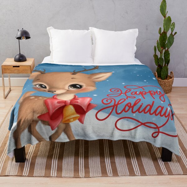 Item preview, Happy Holidays Deer designed and sold by Edenglow Prints & Peculiars.