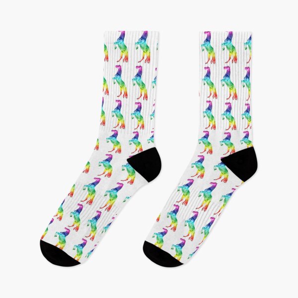 Artikelvorschau, Springendes Pferd - regenbogenfarbene Version 2 entworfen und verkauft von SylvieG18.