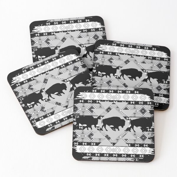 Item preview, Native American Bison Design - Black White And Grey designed and sold by handsoftime2020.