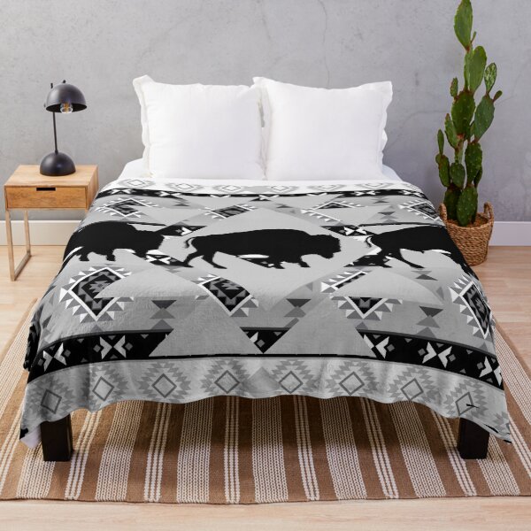 Item preview, Native American Bison Design - Black White And Grey designed and sold by handsoftime2020.