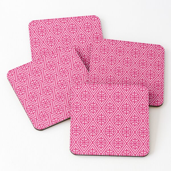 Item preview, Medieval Cross Damask, Fuchsia and Pastel Pink designed and sold by Marymarice.