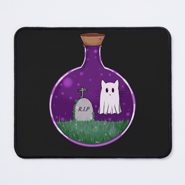 Item preview, ghost cat in terrarium Halloween designed and sold by Natsukittyart.