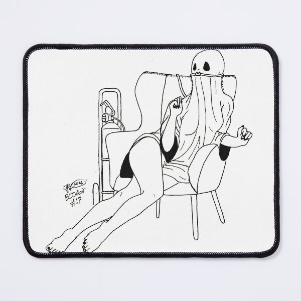 Item preview, Ghost pinup lounging in chair with oxygen tank designed and sold by Jared King.