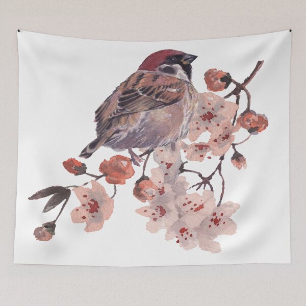 Item preview, Watercolor Male Sparrow Bird designed and sold by virillanissa.