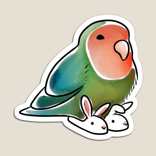 Lovebird Bunny Slippers Magnet