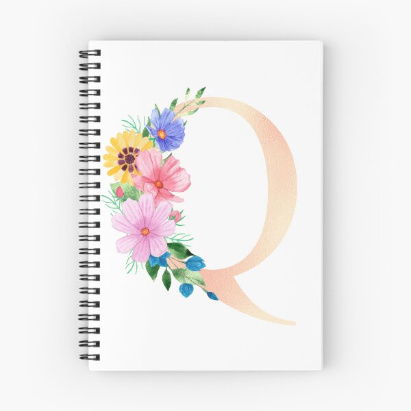 Item preview, Rose Gold Blooming Watercolor Floral Initial Letter Q designed and sold by redbubbleart18.