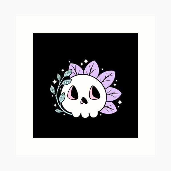 Leafy Skull (Pastels) Art Print