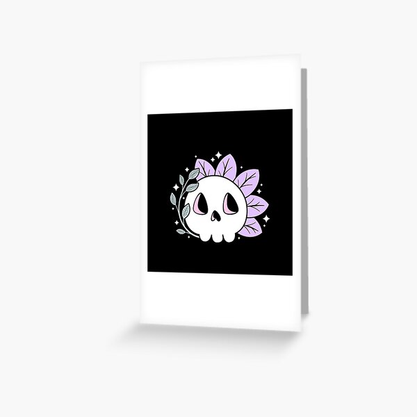 Leafy Skull (Pastels) Greeting Card