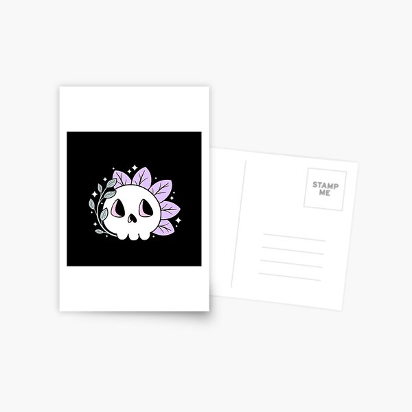 Leafy Skull (Pastels) Postcard