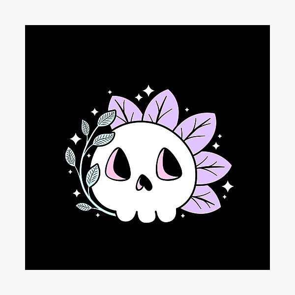 Leafy Skull (Pastels) Photographic Print