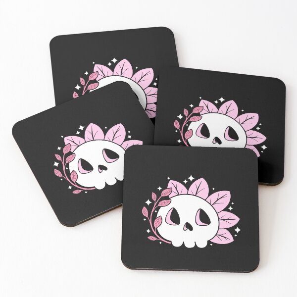 Item preview, Leafy Skull (Pink) designed and sold by Kimberly Sterling.