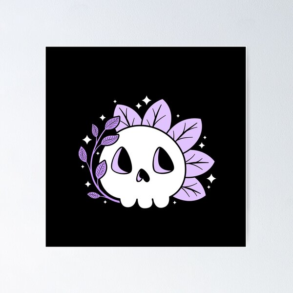Leafy Skull (Purple) Poster