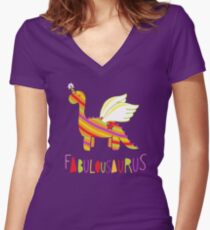 Fabulousaurus Shirt mit V-Ausschnitt