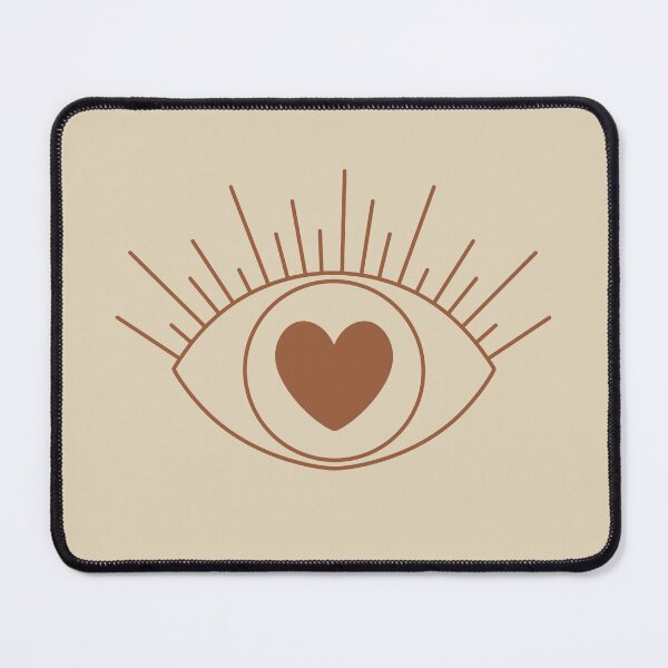 Item preview, Magical Mysterious Aesthetic Indie Style Pretty Heart Eye Brown & Muted Yellow designed and sold by scorpiolane.
