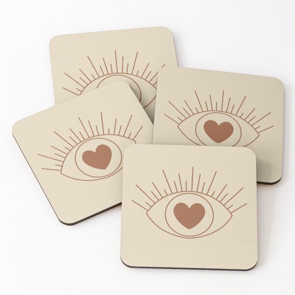 Item preview, Magical Mysterious Aesthetic Indie Style Pretty Heart Eye Brown & Muted Yellow designed and sold by scorpiolane.