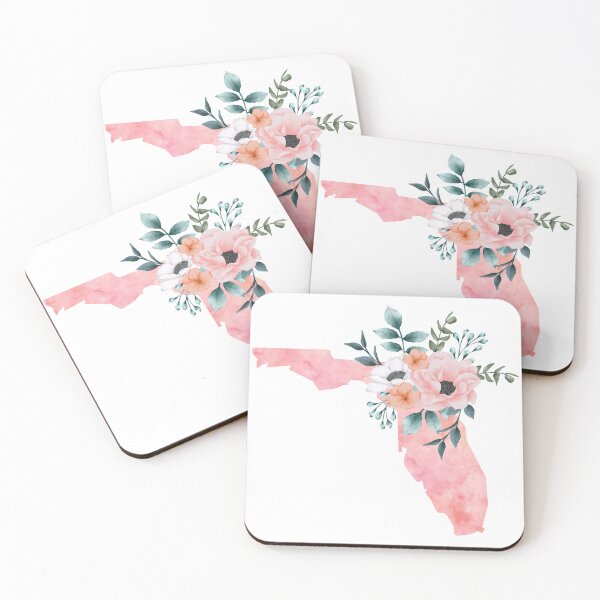Item preview, Blooming Watercolor State of Florida Floral Graphic Design designed and sold by redbubbleart18.
