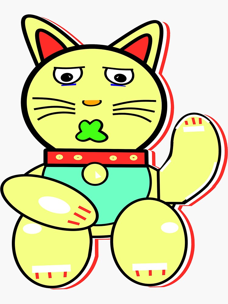 "Cat brings good luck" Sticker for Sale by variamagia Redbubble