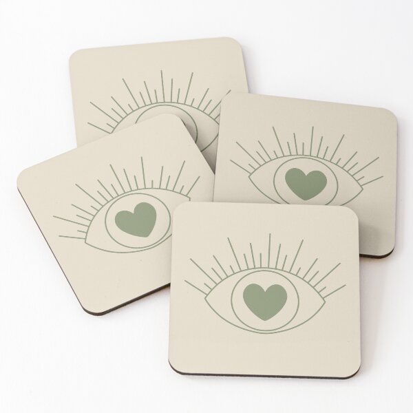 Item preview, Magical Mysterious Aesthetic Indie Style Pretty Heart Eye Green & Muted Yellow designed and sold by scorpiolane.