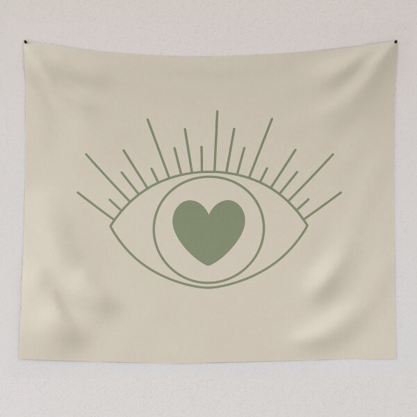 Item preview, Magical Mysterious Aesthetic Indie Style Pretty Heart Eye Green & Muted Yellow designed and sold by scorpiolane.