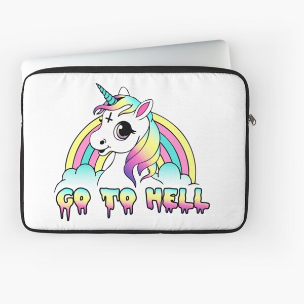 "Go To Hell" Pastel Goth Unicorn Laptop Sleeve