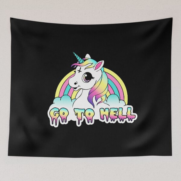 Item preview, "Go To Hell" Pastel Goth Unicorn  designed and sold by amygrace.