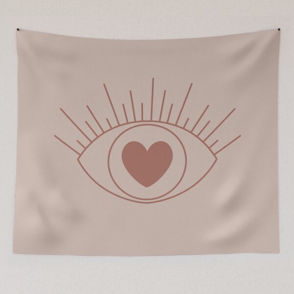 Item preview, Magical Mysterious Aesthetic Indie Style Pretty Heart Eye Light & Dark Muted Orange designed and sold by scorpiolane.