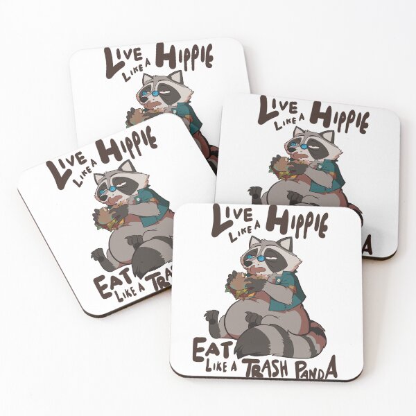 Item preview, Live like a Hippie, Eat like a Trash Panda designed and sold by Lizardbeth Art.