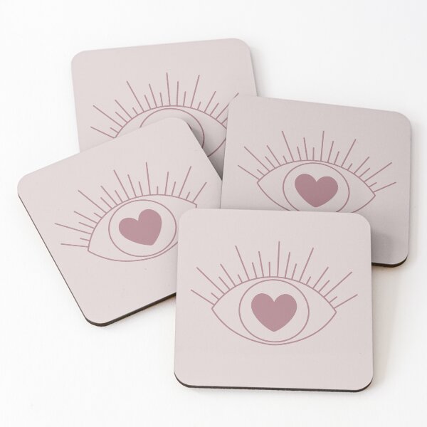 Item preview, Magical Mysterious Aesthetic Indie Style Pretty Heart Eye Light & Dark Muted Pink designed and sold by scorpiolane.