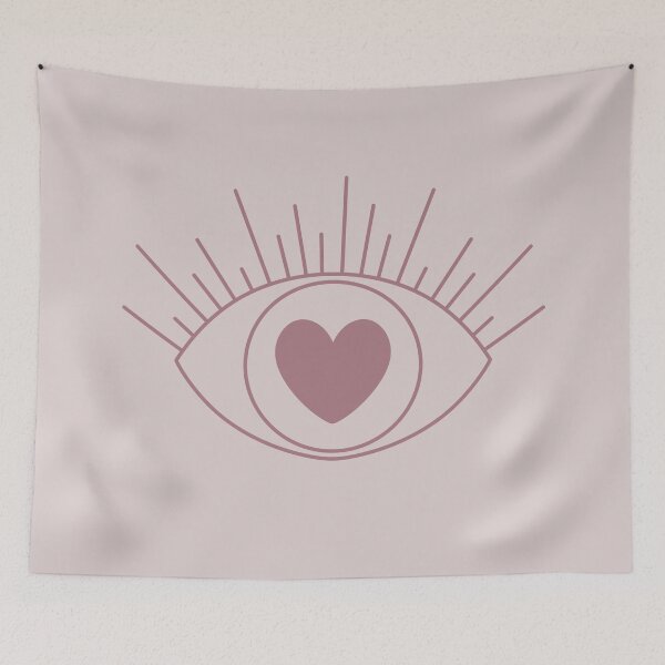 Item preview, Magical Mysterious Aesthetic Indie Style Pretty Heart Eye Light & Dark Muted Pink designed and sold by scorpiolane.