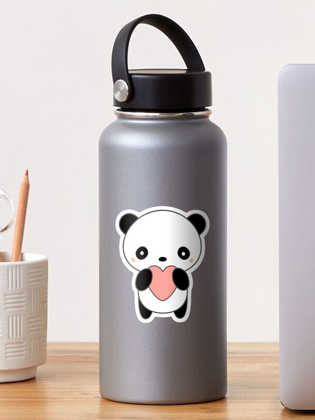 Kawaii Cute Panda With Heart - Panda - Sticker