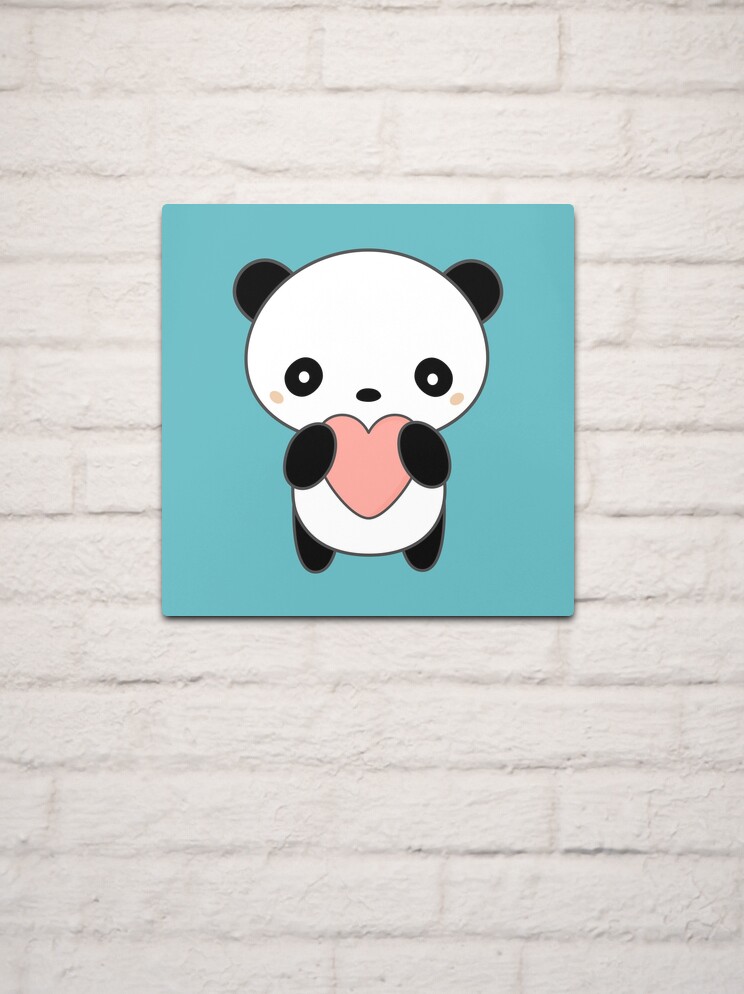 Kawaii Cute Panda Heart Art Print by Wordsberry