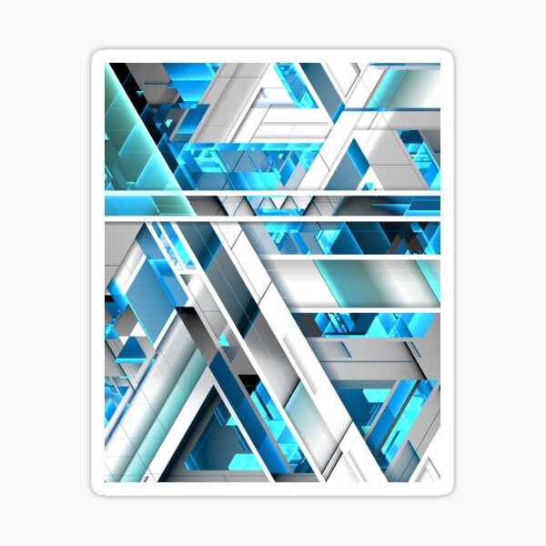 Futuristic Tech Abstract Fractal Art Sticker