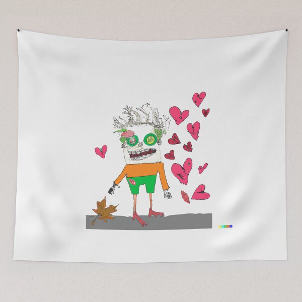 Item preview, Scary zombie with flying hearts designed and sold by cutenevil.