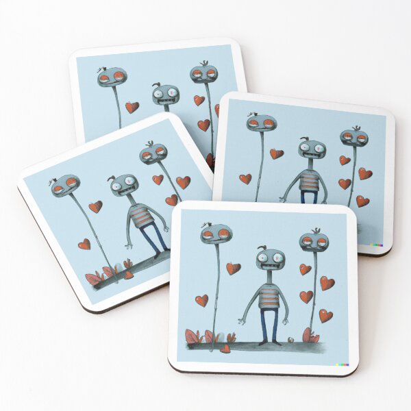 Item preview, Alien zombies with flying hearts designed and sold by cutenevil.