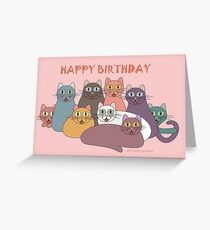 HAPPY BIRTHDAY by NINE CATS Greeting Card