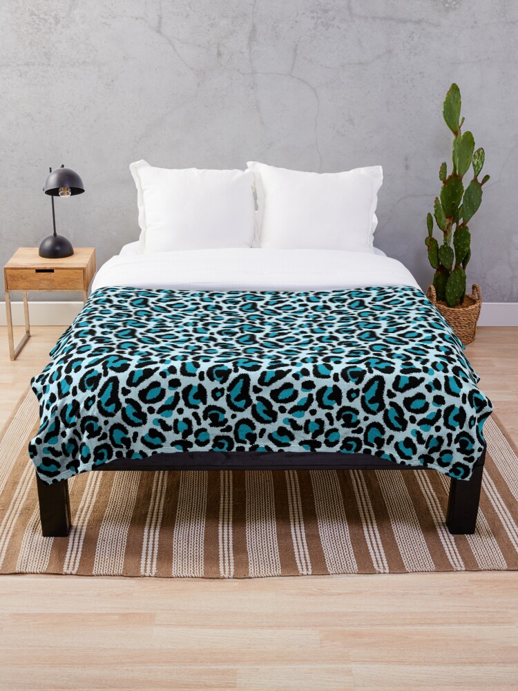 Grey leopard print online throw