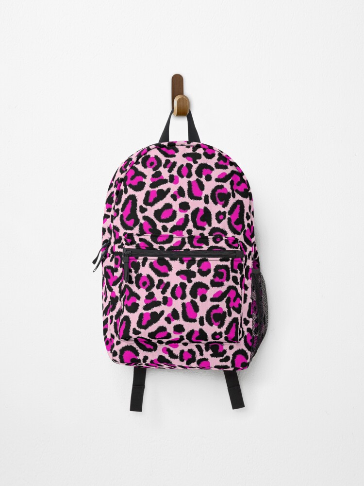 Pink leopard shop backpack