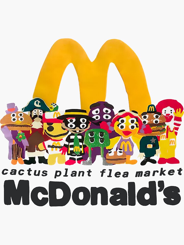 cactus plant flea market mcdonalds Sticker for Sale by LouisePottier |  Redbubble