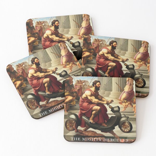Item preview, The Mighty Hercules rides his scooter (AI Art) designed and sold by ArtificialEye.
