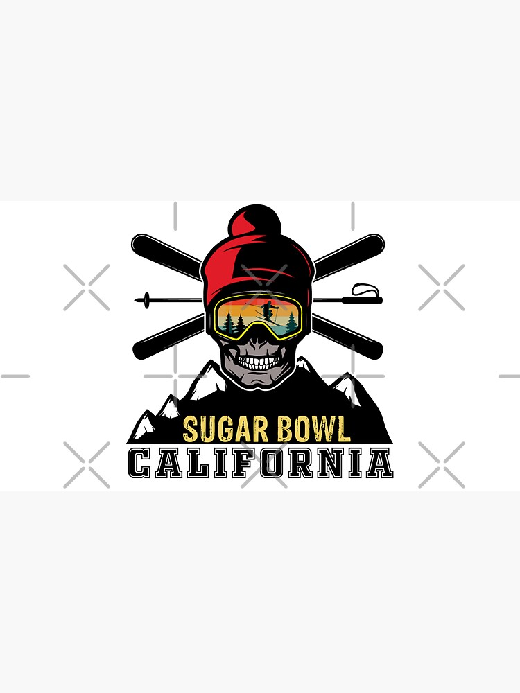 "sugar bowl skiing California skull vintage retro sunset ski goggle
