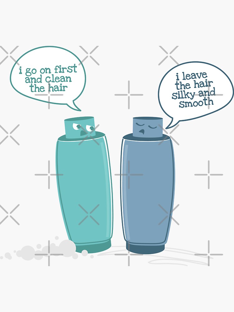 "Shampoo vs. Conditioner" Sticker by amygrace Redbubble