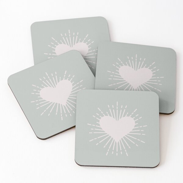 Item preview, Dreamy Aesthetic Sparkling Heart Cute & Minimalist In Pastel Colors Gray Teal designed and sold by scorpiolane.