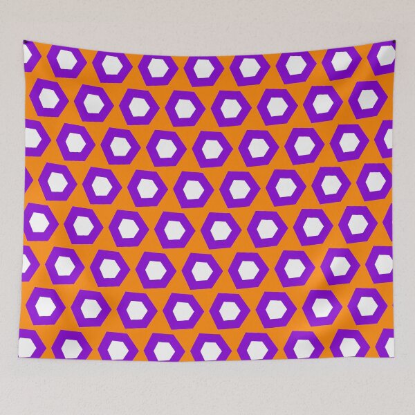 Item preview, Halloween Purple Orange White Honeycomb Pattern designed and sold by Moyanana.