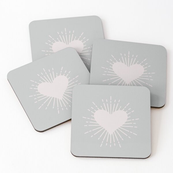 Item preview, Dreamy Aesthetic Sparkling Heart Cute & Minimalist In Pastel Colors Grayish Blue designed and sold by scorpiolane.