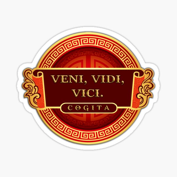 "VENI, VIDI, VICI" Sticker for Sale by 70-80-90 | Redbubble