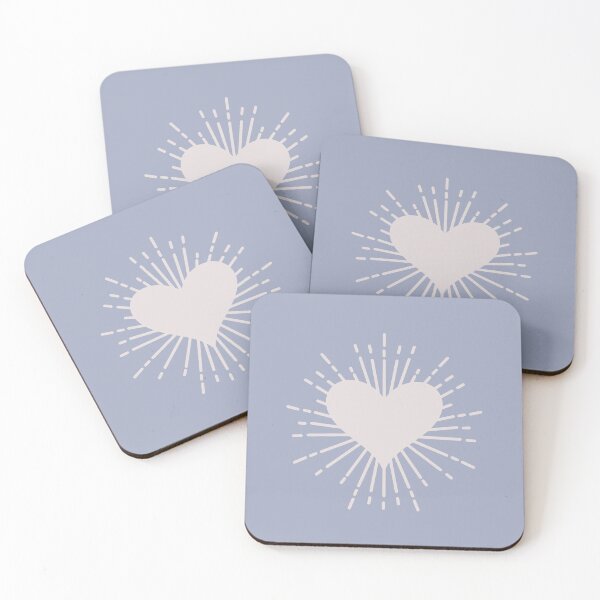 Item preview, Dreamy Aesthetic Sparkling Heart Cute & Minimalist In Pastel Colors Pigeon Blue designed and sold by scorpiolane.