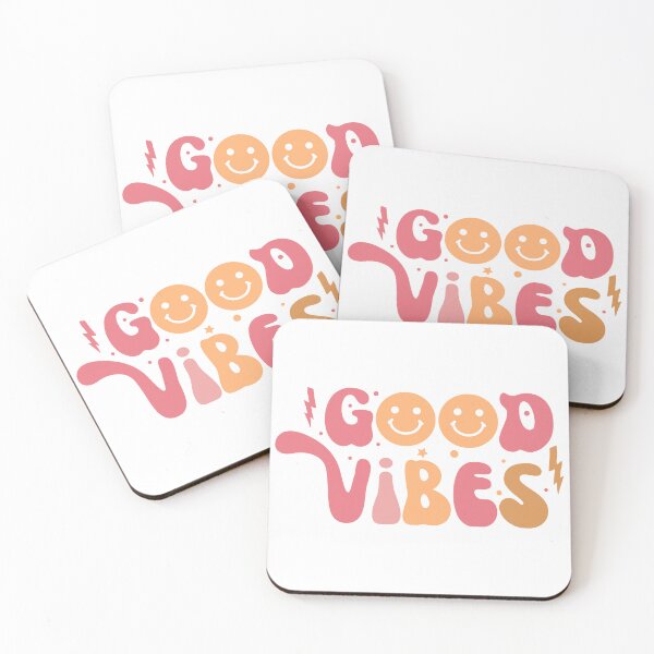 Item preview, Good Vibes Smile Retro Groovy Colorful Block Letter Design designed and sold by redbubbleart18.